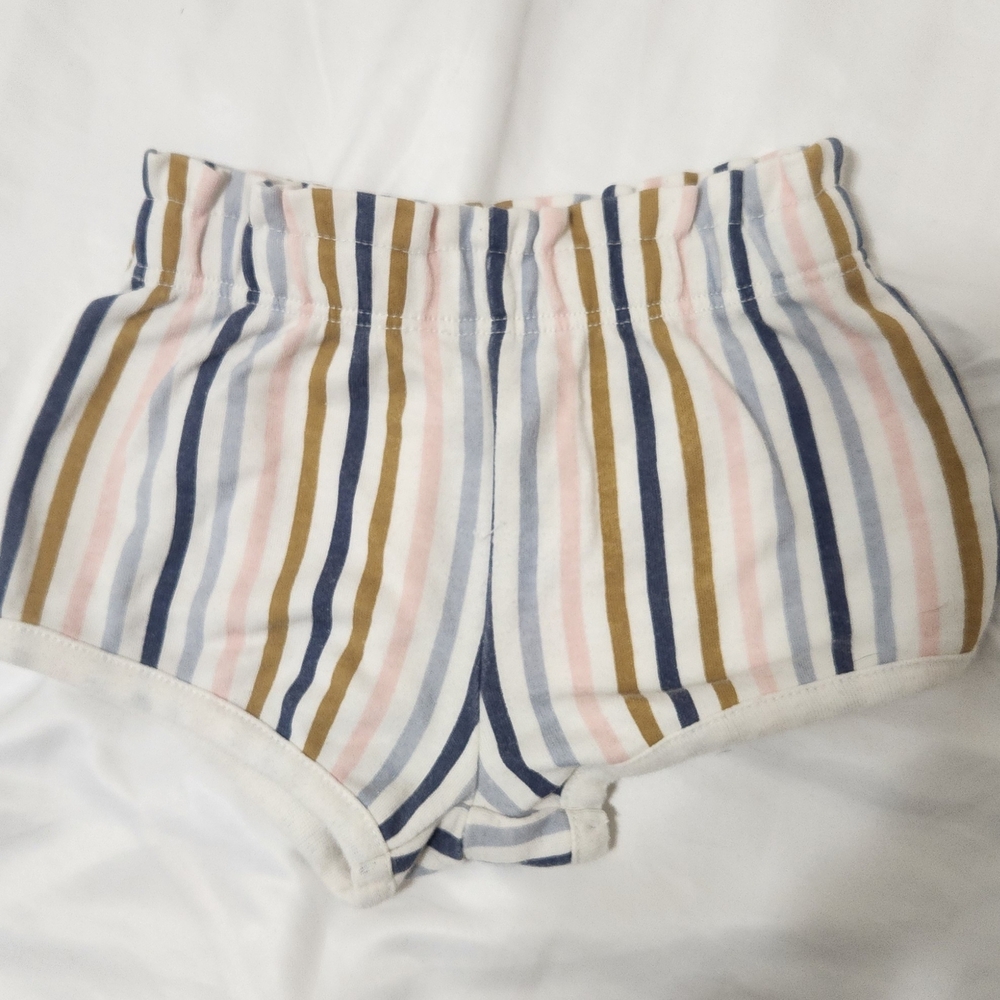 Striped Cotton Lounge Shorts - Pastel Multi
